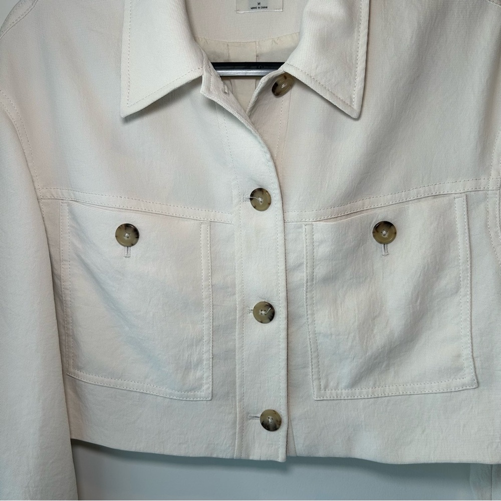 Aritzia Wilfred Shirt Jacket Cream Size Medium - Picture 3 of 12